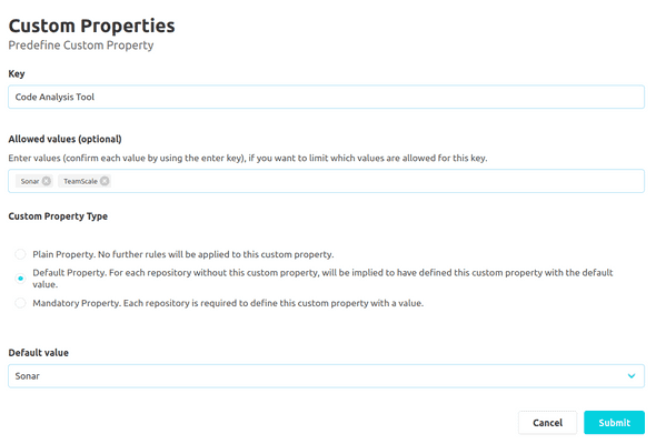 Predefined Key with a default value