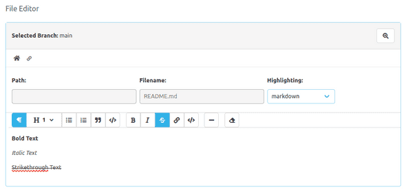 Example of bold, italic and strikethrough formatting