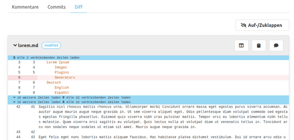Pull Request - Diff expand