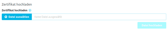 Certificate upload