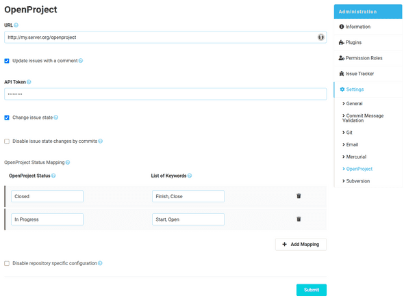 OpenProject configuration