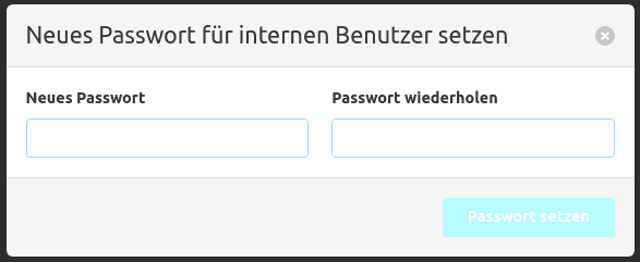 User Password Modal