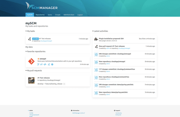 mySCM landing page