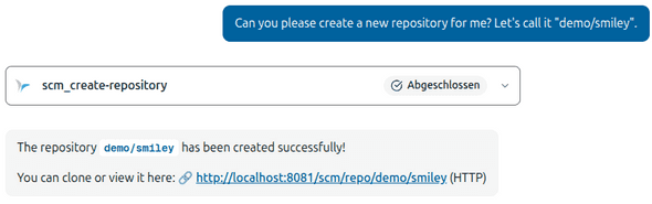 Screenshot of the ai creating a new repository