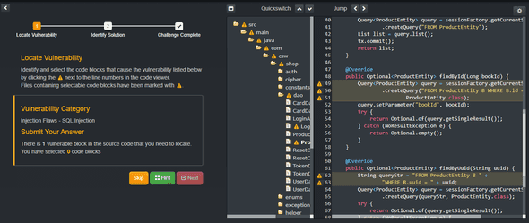 Challenges von Secure-Code-Warrior