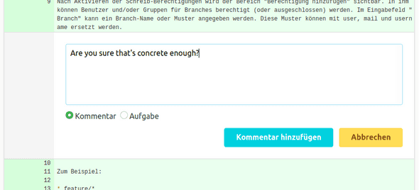 Pull Request - Create comment