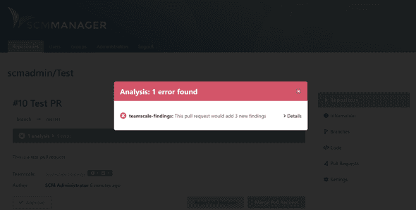 Teamscale Pull Request Status