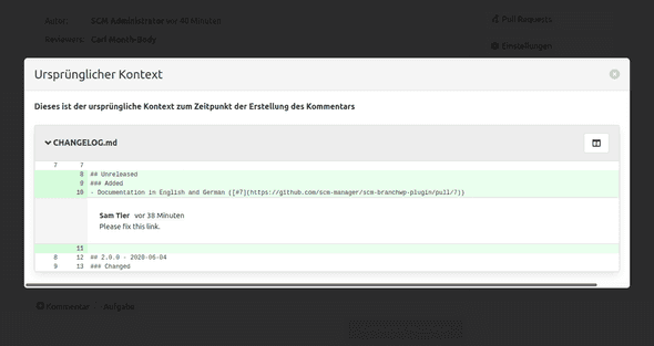 Pull Request - Outdated context