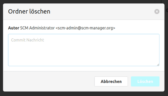 Dialog zum Löschen von Ordnern