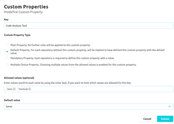 Predefined Key with a default value