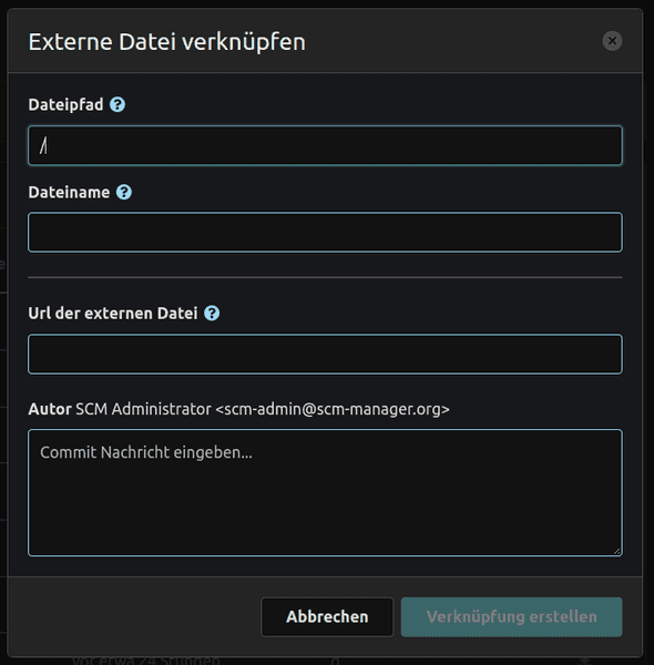 Neue externe Datei erstellen