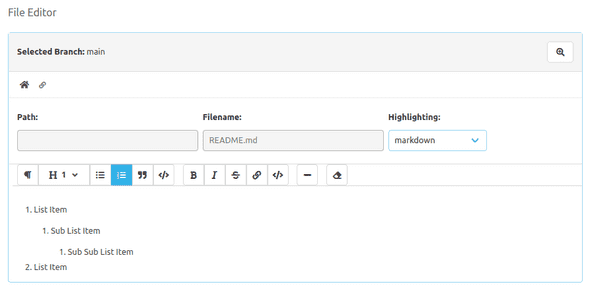 Numbered lists example