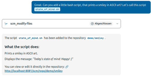 Screenshot of the ai creating a simple script
