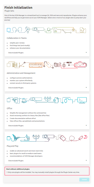 Form to select plugin sets