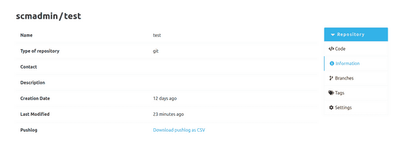 Download link of the CSV export