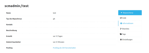 Downloadlink für den CSV-Export