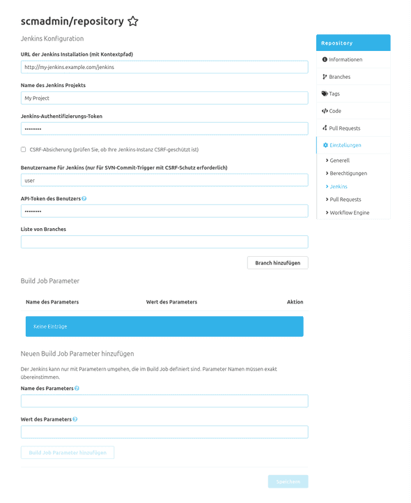 Repository-spezifische Jenkins-Konfiguration